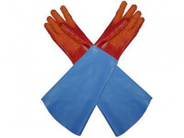 Перчатки с удлинённым манжетом и ПВХ покрытием