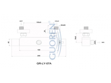 Хромированный термостатический смеситель GR-LY-07A