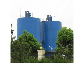 Анаэробный UASB реактор (анаэробный реактор с придонным слоем организмов и восходящим потоком жидкости)