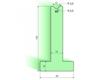 Т-образная матрица 85°, Н=120мм