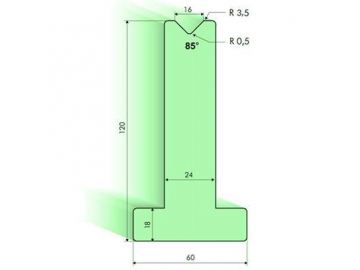 Т-образная матрица 85°, Н=120мм