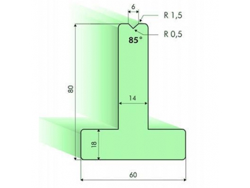 Т-образная матрица 85°, Н=80мм