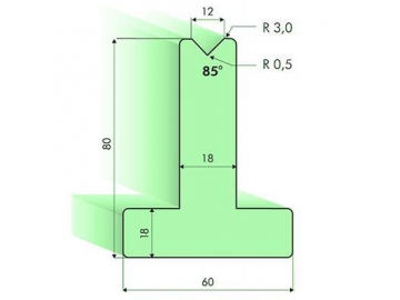 Т-образная матрица 85°, Н=80мм