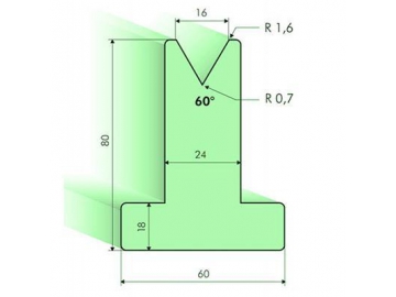 Т-образная матрица 60° высотой 80мм