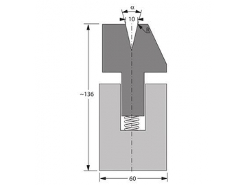 35° матрица для гибочного пресса / листогиба, Н=80мм