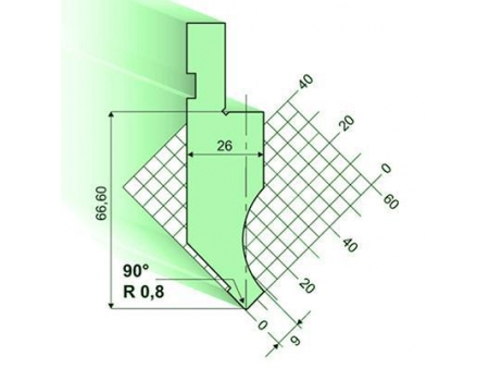 90° пуансон листогибочного пресса / листогиба