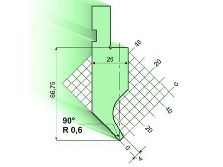 90° пуансон листогибочного пресса / листогиба