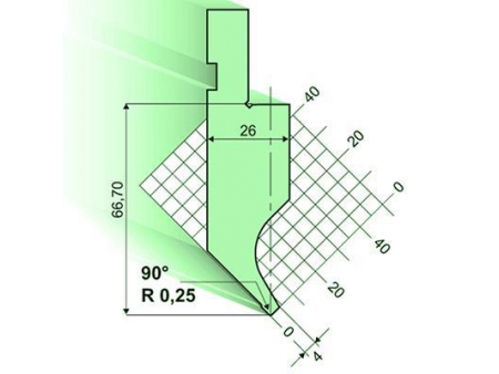 90° пуансон листогибочного пресса / листогиба