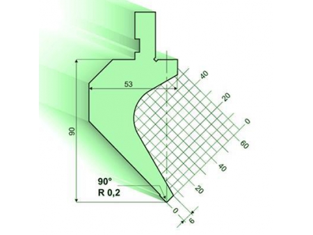 90° пуансон листогибочного пресса / листогиба