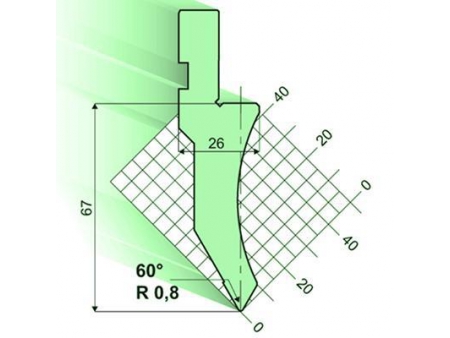60° пуансон гибочного пресса / листогиба