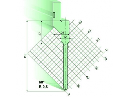 60° пуансон гибочного пресса / листогиба