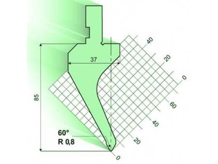 60° пуансон гибочного пресса / листогиба