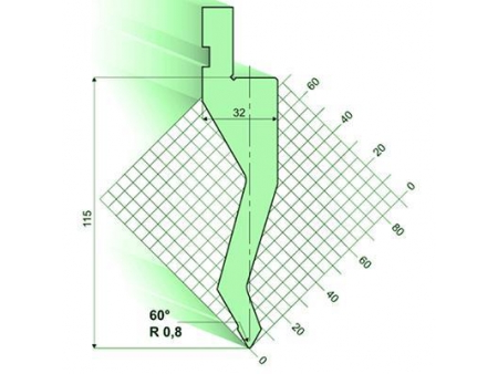 60° пуансон гибочного пресса / листогиба