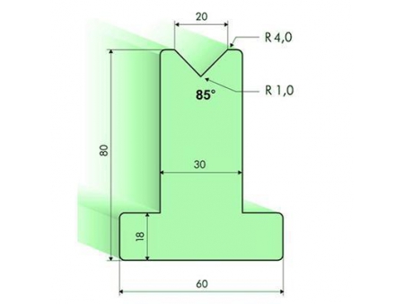 Т-образная матрица 85°, Н=80мм