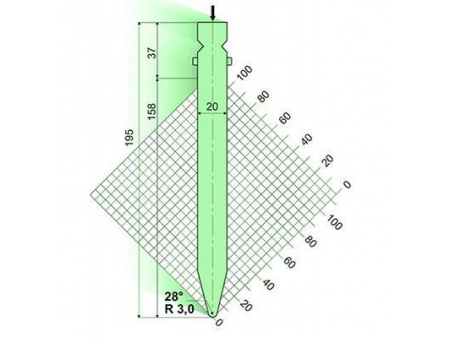 28° пуансон для гибочного пресса / листогиба