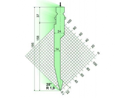 28° пуансон для гибочного пресса / листогиба