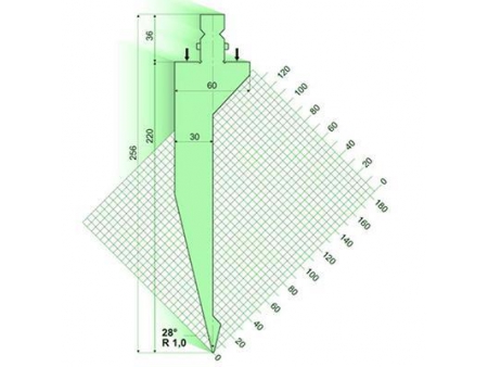 28° пуансон для гибочного пресса / листогиба