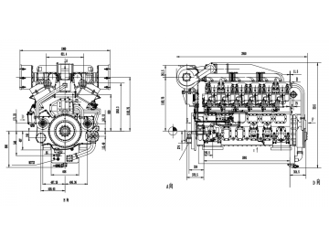 Судовые двигатели серии 4000 (длинноходовой тип)