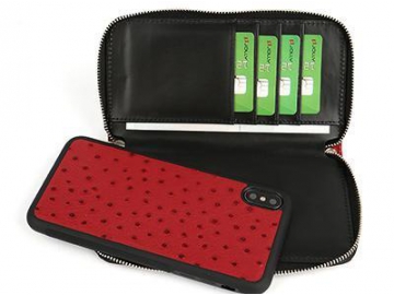 Кожаный кошелек с чехлом для телефона и RFID-защитой