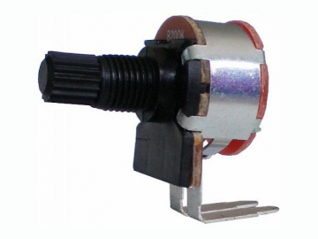 Резистор переменный с выключателем WH148 (16 мм, 500 Ом)