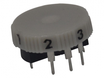 Переменный резистор WH028 (с переключателем, со шкалой, 28 мм, 10К)