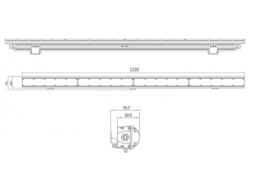 Линейный архитектурный прожектор  Архитектурный осветительный прибор AM714T-XCET-XCT