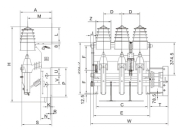 Выключатель нагрузки среднего напряжения (выключатель с предохранителем), FKN12A-12/FKRN12A-12