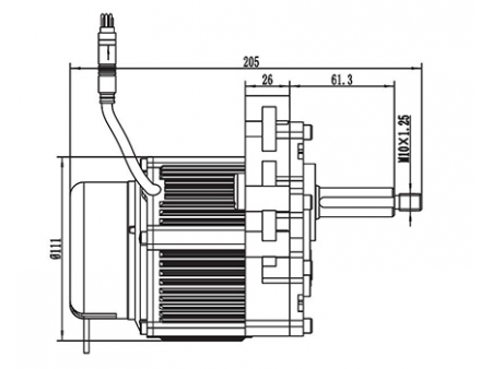 Бесколлекторный электродвигатель, приводной двигатель (200 Вт, серия TF095CH)