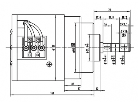 Бесколлекторный электродвигатель, приводной двигатель (900 Вт, 3100 об/мин), серия TF110AH2