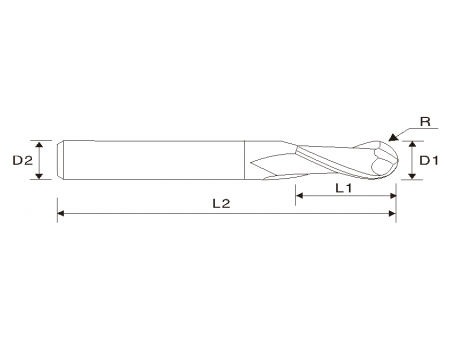 Сферическая концевая фреза (2 зубчика, EMT05)