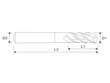 Концевая фреза (4 зубчика, квадратного сечения, EMT03)