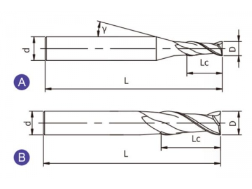 U-SH2  Фреза концевая твердосплавная U-SH2 (квадратный наконечник, 2 канавки, длинный хвостовик)