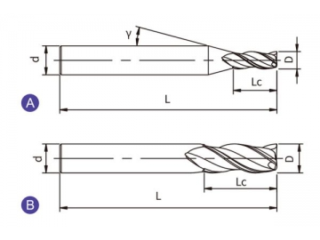 U-S3  Фреза концевая твердосплавная U-S3 (квадратный наконечник, 3 канавки)