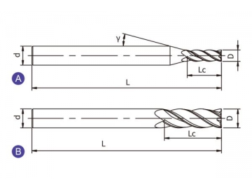 U-SH4  Фреза концевая твердосплавная U-SH4 (квадратный наконечник, 4 канавки, длинный хвостовик)