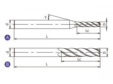 H-SL4  Твердосплавная концевая фреза для обработки закаленной стали, H-SL4 (квадратный наконечник, 4 канавки, удлиненная канавка)
