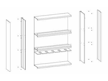 Алюминиевый шкаф для хранения открытого типа