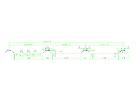 Станок для производства кровельного профлиста, YX25-765-1026