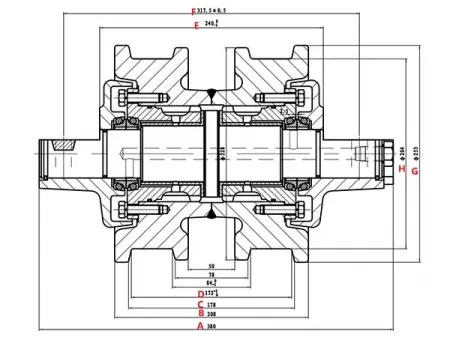 Опорный каток для бульдозера Caterpillar D5B