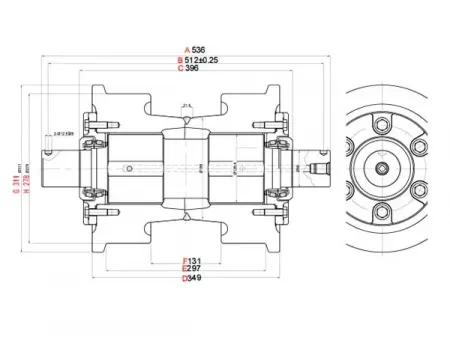 Опорный каток для бульдозера Caterpillar D10