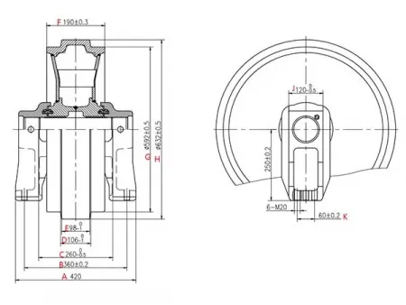 Направляющее колесо для экскаватора Komatsu PC300