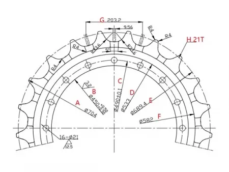 Ведущая звездочка для экскаватора Volvo EC290