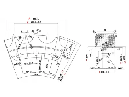 Сегменты звездочки для бульдозера Komatsu D155