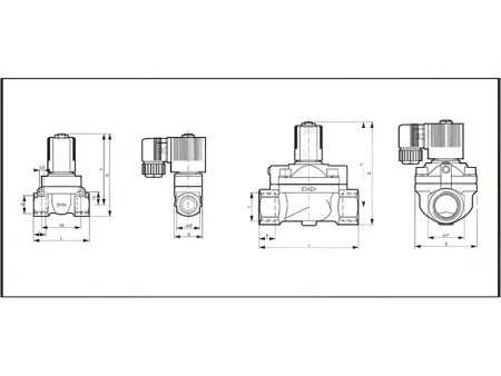 Серия 5404  Клапаны электромагнитные, двухходовые (2/2), латунные