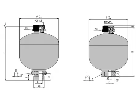 YDA Диафрагменные гидроаккумуляторы (мембранные гидроаккумуляторы)