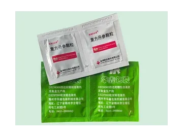 DXDK950Q, полностью сервоприводная  Полностью сервоприводная машина для упаковки гранул и жидкостей в саше с четырехсторонней запайкой