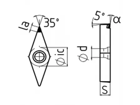 Токарные PCD пластины типа VBGW