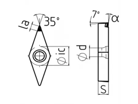 Токарные PCD пластины типа VCGW