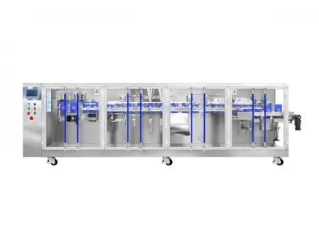 Сервоприводная машина для упаковки в готовые пауч-пакеты с двумя наполнительными головками