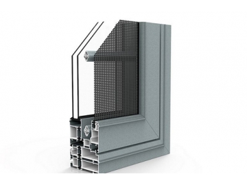 Алюминиевое створчатое окно с москитной сеткой (открывается наружу), GD112