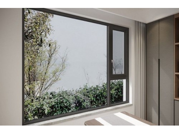 Алюминиевое створчатое окно с москитной сеткой (открывается наружу), GD90A